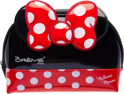 The Crème Shop Makeup Bag for Women Travel Toiletry Pouch Cosmetic Accessories Dome Case with Mouse Ears and Zippered Closure