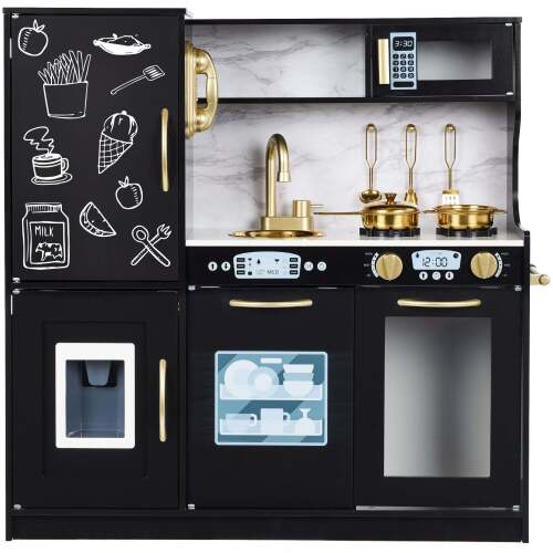 Wooden Play Kitchen for Kids with Accessories, Pretend Cooking Set, Ages 3+