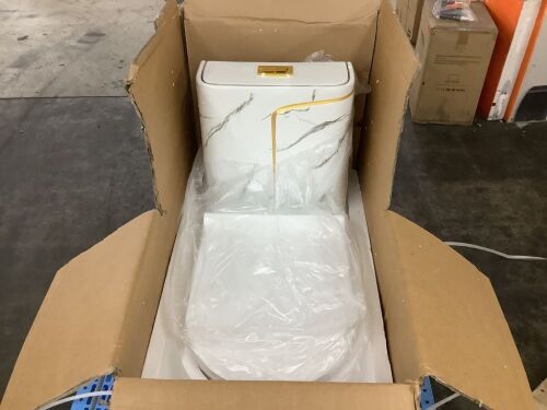 LUXSHERY 12 inch Rough In 1.8 gal. Dual Flush GPF Elongated 1-Piece Toilet in White Seat Included