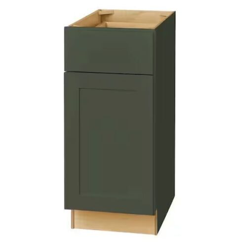 Hampton Bay Avondale 30 in. W x 24 in. D x 34.5 in. H Ready to Assemble Plywood Shaker Drawer Base Kitchen Cabinet in Fern Green