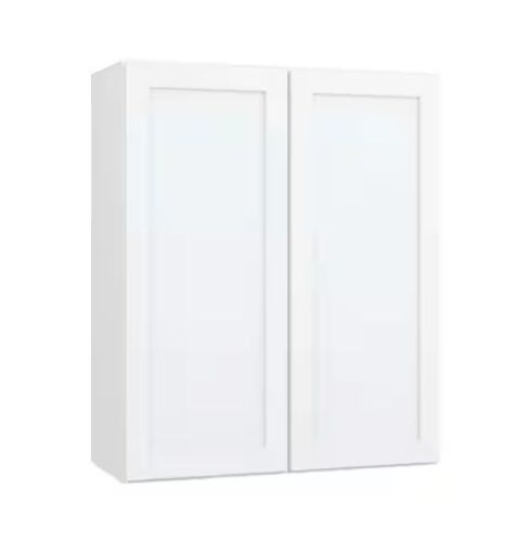 Hampton Bay Courtland 30 in. W x 12 in. D x 36 in. H Assembled Shaker Wall Kitchen Cabinet in Polar White