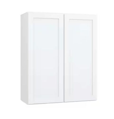 Hampton Bay Courtland 30 in. W x 12 in. D x 36 in. H Assembled Shaker Wall Kitchen Cabinet in Polar White