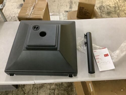 Mobile Umbrella Base, Fillable Stand w/ 4 Wheels, 2 Locks, 120lb Capacity - Missing Base Screw