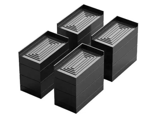 4-Pack Black 4 in. Rectangular Furniture Risers