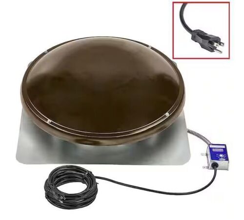Master Flow 1050 CFM Weathered Wood Galvanized EZ Cool Plug-In Power Roof Mount Attic Fan