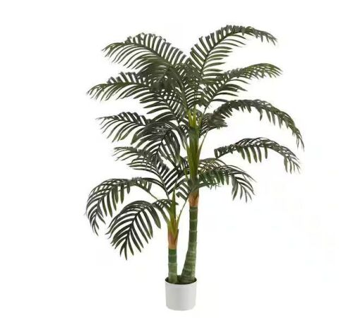 StyleWell 5ft Faux Golden Cane Tree in White Pot