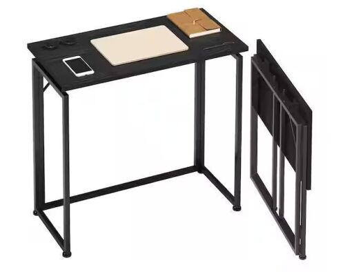 TECHNI MOBILI 31.5 in. Rectangular Black Folding Desk