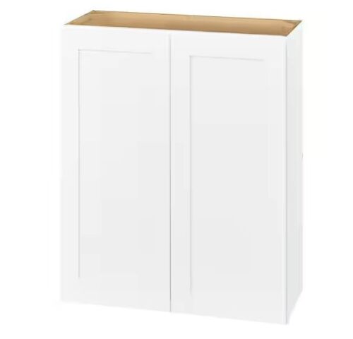 Hampton Bay Avondale 30 in. W x 12 in. D x 36 in. H Ready to Assemble Plywood Shaker Wall Kitchen Cabinet in Alpine White