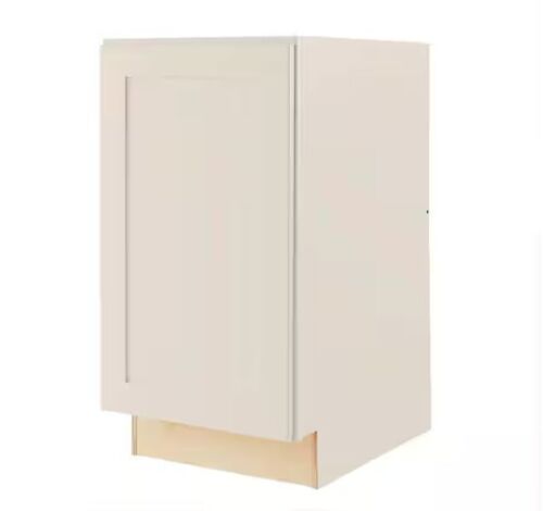 Hampton Bay Avondale 18 in. W x 24 in. D x 34.5 in. H Ready to Assemble Plywood Shaker Trash Can Kitchen Cabinet in Antique White