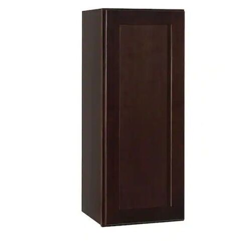 Hampton Bay Shaker 12 in. W x 12 in. D x 30 in. H Assembled Wall Kitchen Cabinet in Java