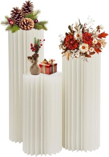 Foldable Cardboard Centerpiece Display Stand, 3pc