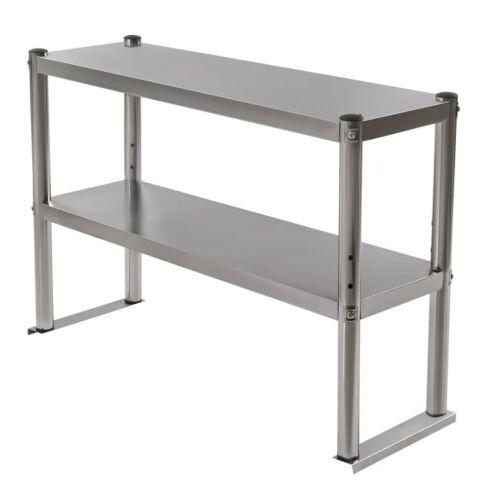 Stainless Steel Double Overshelf, 35.4" x 11.8" x 36.6"