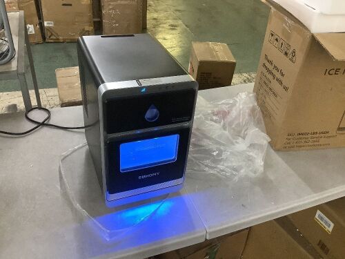 9.4 in. 27 lbs. Crescent Ice Portable Countertop Ice Maker in Black with 3-Ice Sizes, Ice Scoop, LED Light
