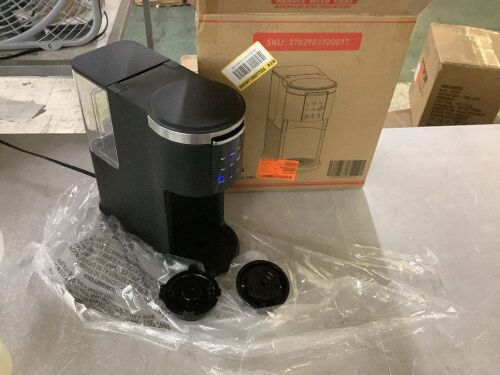 2-in-1 Single Serve Cup Drip Coffee Maker, for K-Cup Coffee Capsule Pod, Coffee Powder in Black