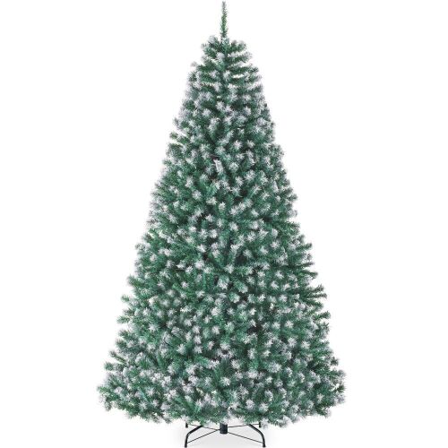 7.5' Unlit Frosted Artificial Blue Spruce Christmas Tree, w/Easy Assembly