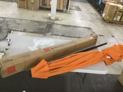 Outdoor Steel Market Patio Umbrella Decoration w/ Tilt, Crank Lift - 10ft