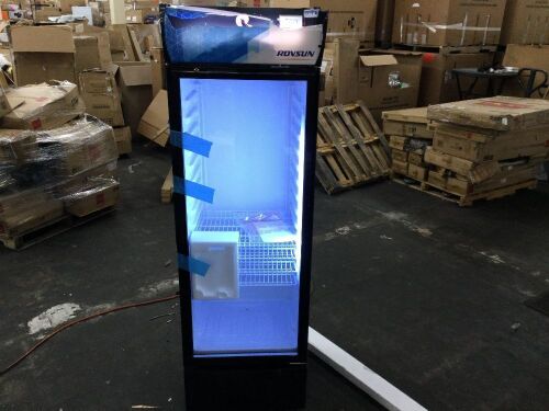 Rovsun Single Glass Door Commercial Refrigerator - Light Cover Damaged