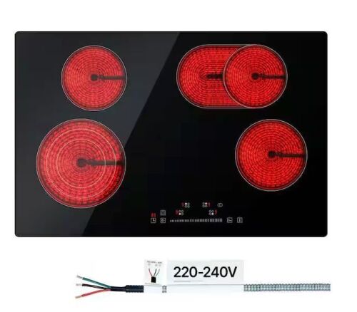 VEVOR Built in Electric Stove Top 30.3 x 20.5 in. 4 Burners 240 Volt Glass Radiant Cooktop with Sensor Touch Control Timer
