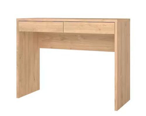 Tvilum Wilbur 39 in. Rectangular Desk Hickory Engineered Wood 2-Drawer Drawer with Modesty Panel