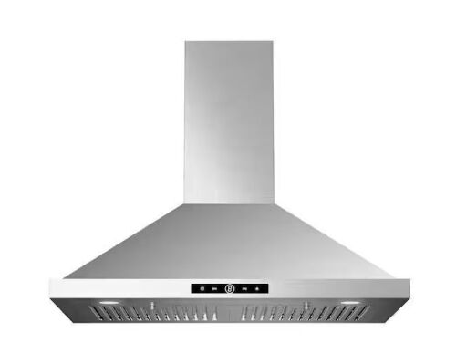 VIKIO 30 in. 500 CFM Ductless Convertible Wall Mount Range Hood in Stainless Steel with LED Lights, Filter and Touch Control