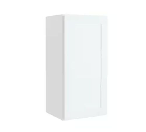 Hampton Bay Courtland 15 in. W x 12 in. D x 30 in. H Assembled Shaker Wall Kitchen Cabinet in Polar White
