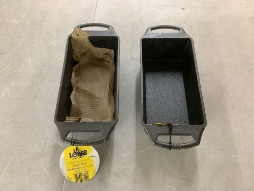 Lot of (2) Lodge 8.5 in. x 4.5 in. Cast Iron Loaf Pan