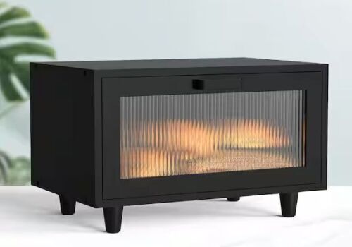 Modern Black Bread Box with Window