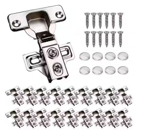 Numhew 20-Pack Stainless Concealed Soft Close Cabinet Door Hinges with 100° Opening Angel for 1/2 in. Partial Overlay