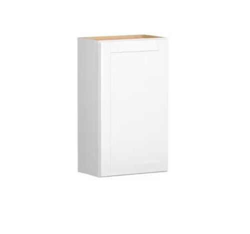 Hampton Bay Shaker 21 in. W x 12 in. D x 36 in. H Assembled Wall Kitchen Cabinet in Satin White