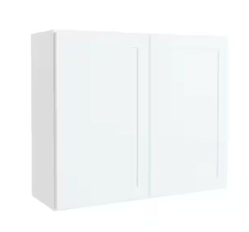 Hampton Bay Courtland 36 in. W x 12 in. D x 30 in. H Assembled Shaker Wall Kitchen Cabinet in Polar White