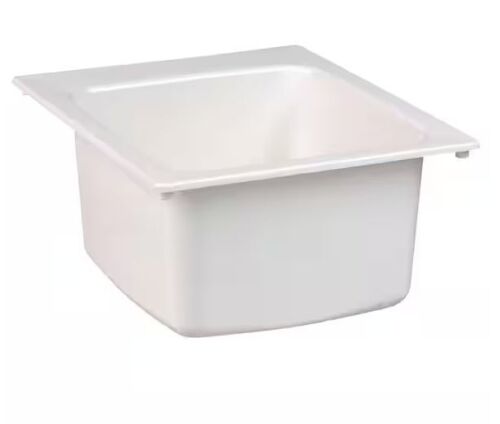MUSTEE 17 in. x 20 in. Fiberglass Self-Rimming Utility Sink in White