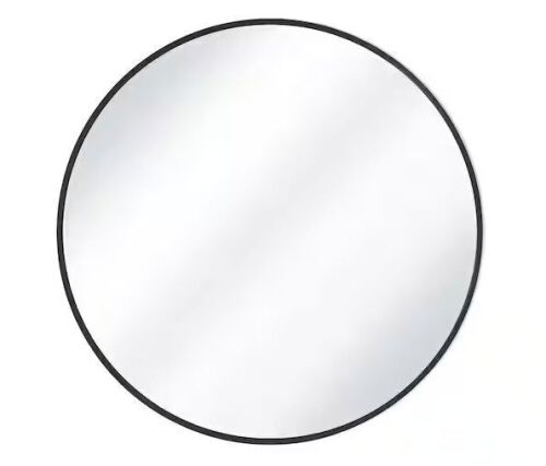 30 in. W x 30 in. H Round Aluminum Alloy Framed Black Wall Mirror