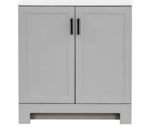 Glacier Bay Oakley 31 in. Single Sink Pearl Gray Freestanding Bath Vanity - No Top