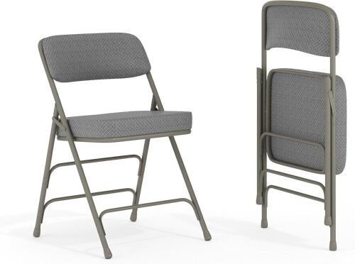 Flash Furniture Hercules Series Metal Folding Chairs with Cushioned Seats, Set of 2