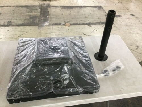 Mobile Umbrella Base, Fillable Stand w/ 4 Wheels, 2 Locks, 120lb Capacity