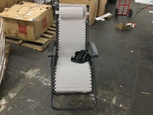 Folding Zero Gravity Recliner Patio Lounge Chair w/ Canopy, Side Tray - Broken Knob
