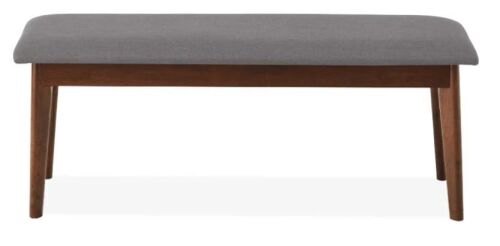 Mid-Century Modern Upholstered Wooden Bench