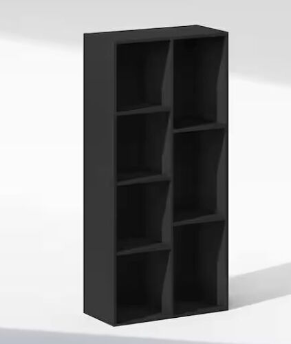 Furinno Reed 41.7 in. Tall Blackwood Wood 7-Shelf Bookcase