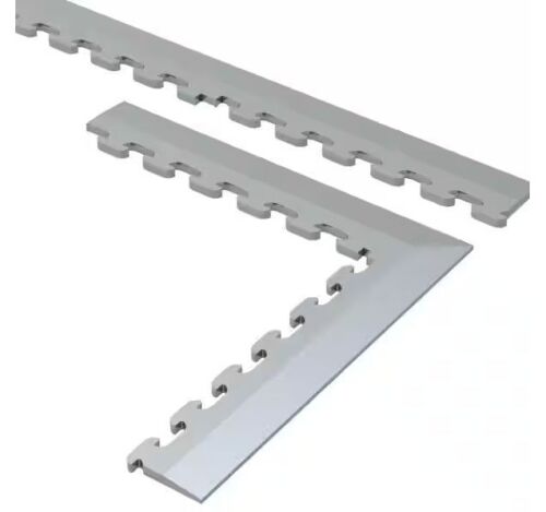 Norsk 9.5 in. x 18.5 in. Gray Multi-Purpose Dove Commercial PVC Garage Flooring Tile Trim Kit (20 sq. ft.)