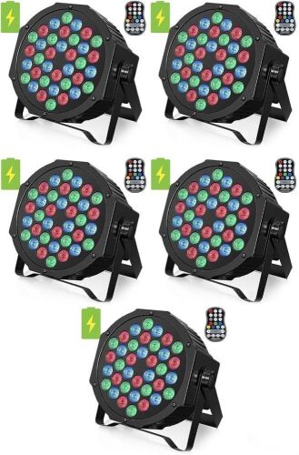 Rechargeable Par Lights 36W RGB Battery Powered, 5 Pack
