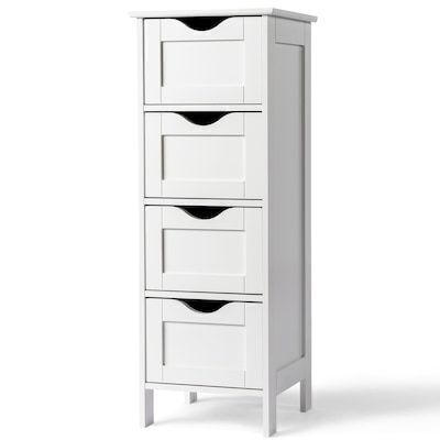 VINGLI 12W x 32H Skinny Floor Storage Cabinet with 4 Drawers