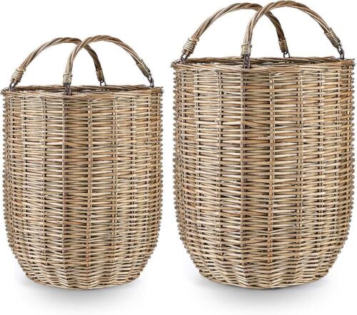 Large Rattan Storage Basket, 2 Pack