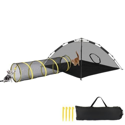 36'' Outdoor/Indoor Cat Playpen with Tunnel, Carry Bag