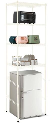 4 Tier Adjustable Height Storage Shelf, 77.56" x 24.02" x 18.11"