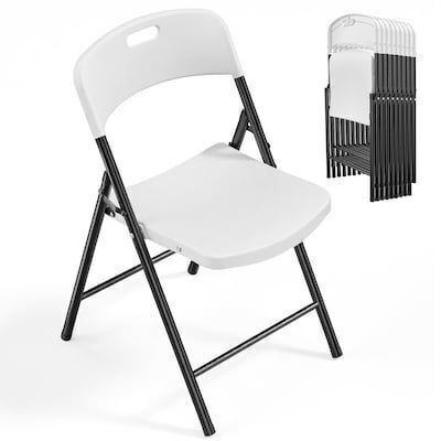 VINGLI 10-Pcs 350 lbs Plastic Foldable Chair - Missing Some Foot Caps