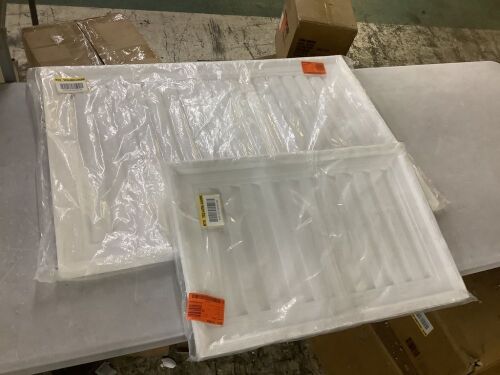 Lot of (2) Rectangular Primed Polyurethane Paintable Gable Louver Vent Non-Functional, 24" x 36" & 16" x 24"