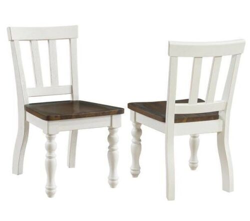 Steve Silver Joanna White and Mocha Wood Kids Side Chair Set of 2