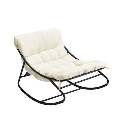 VINGLI Outdoor Cushioned Rocking Chair