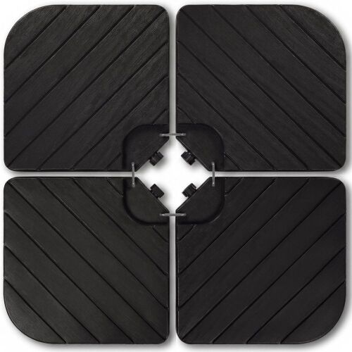 4-Piece Cantilever Umbrella Base Weight Set, Wood Grain Finish