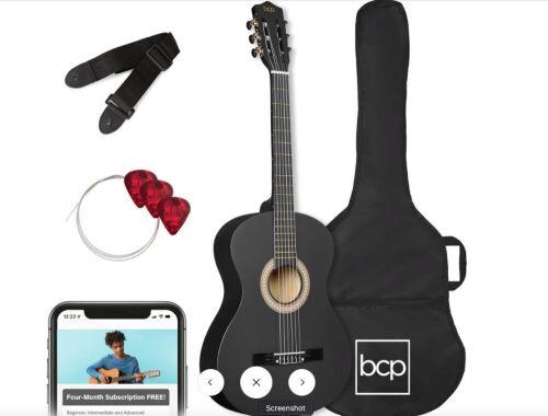 Kids Acoustic Guitar Beginner Starter Kit w/ Carrying Case - 30in